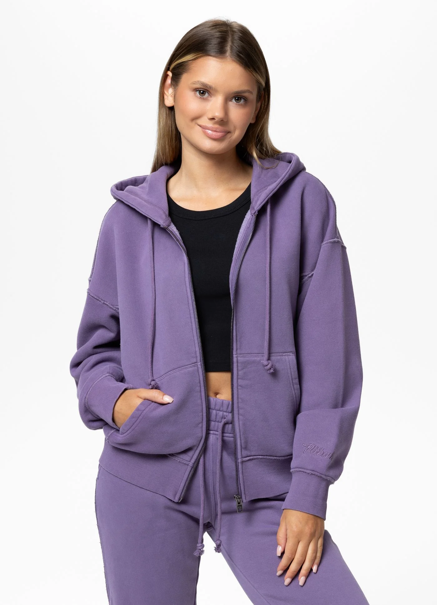 Bluza rozpinana z kapturem Washed LOVIA - Image 7