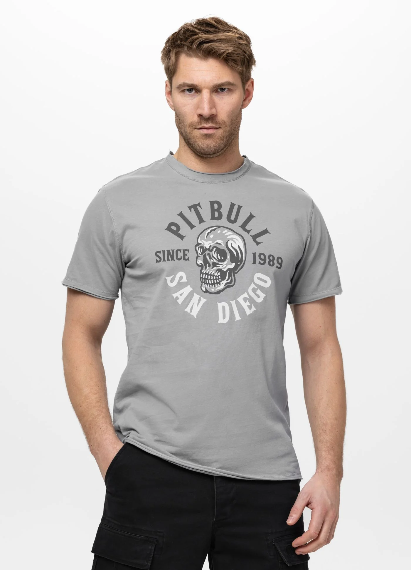 Koszulka Denim Washed Raw SKULL LOGO