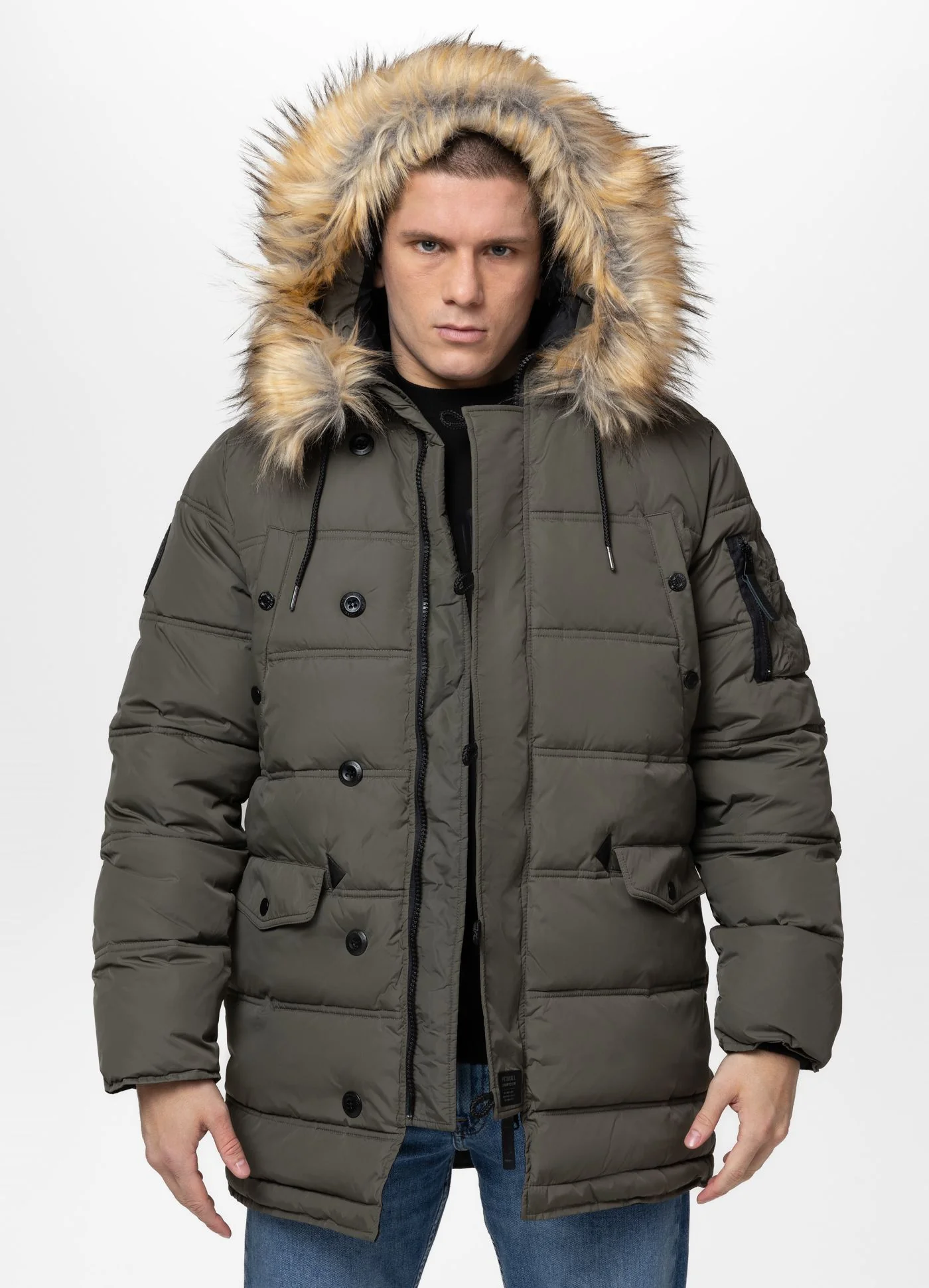 Kurtka zimowa pikowana parka z kapturem KINGSTON II - Image 7